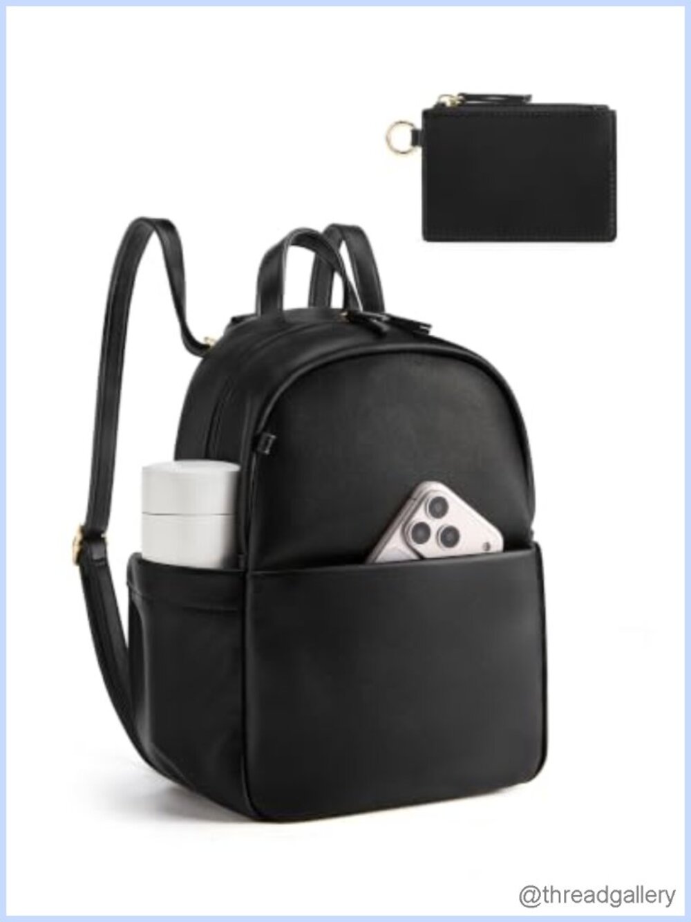 Vegan Faux Leather Mini Backpack Purse Convertible Crossbody Bag